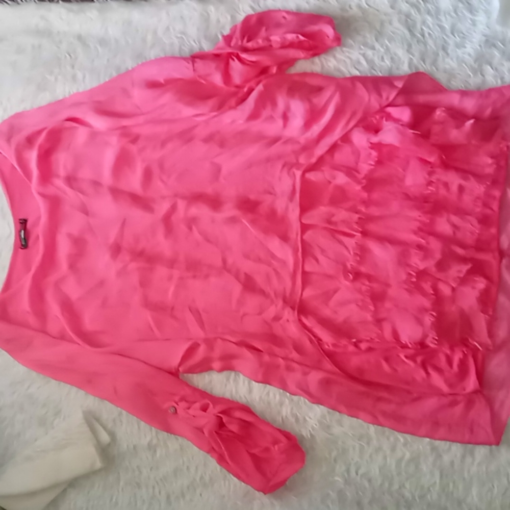100% Silk "made in Italy" beautiful Hot Pink Shirt